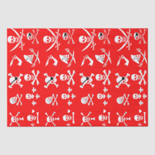 ROTE PIRATBANNER, KREUZTE, SCHWERTER SEIDENPAPIER
