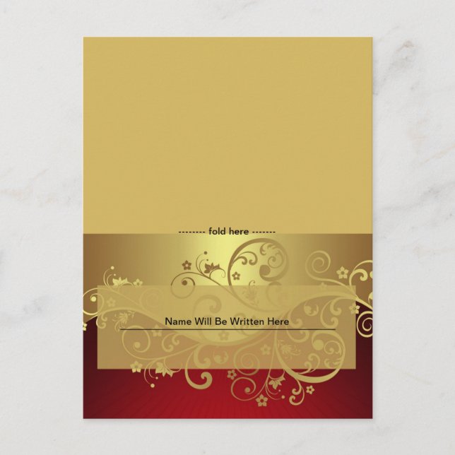 Rote Platzkarte Postkarte (Vorderseite)