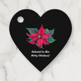 Rote Poinsettia-Blume Geschenkanhänger
