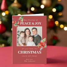 Rote Poinsettia-Familienfoto Weihnachten