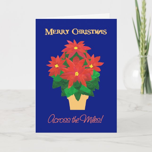Rote Poinsettia-frohe Weihnachten über den Meilen (Vorderseite)