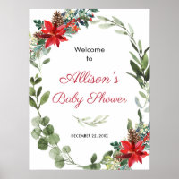 Rote Poinsettia Grüne Babydusche Begrüßungspaket