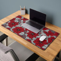 Rote Poinsettia und Beeren, Weihnachtsdesign