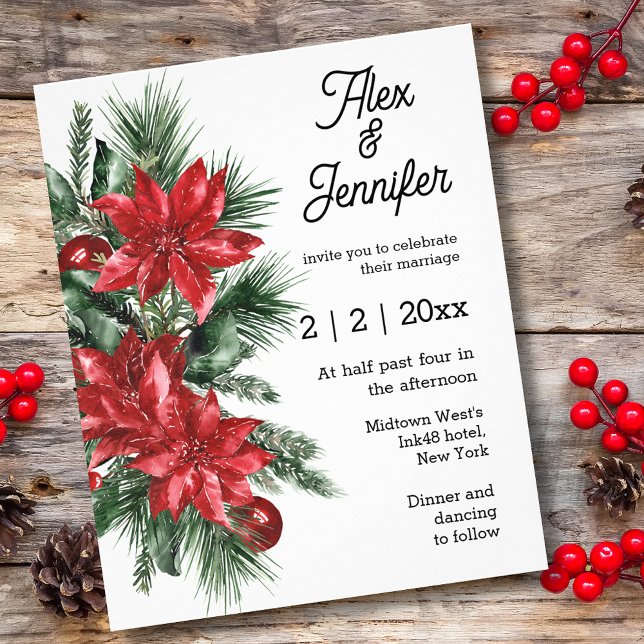 Rote Poinsettia und Hochzeit bei Kiefern Flyer (Von Creator hochgeladen)