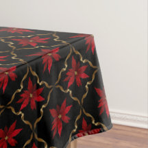 Rote Poinsettias auf Schwarzem
