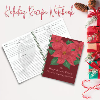 Rote Poinsettias Familie Ferienwohnungen Notizbuch