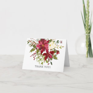 Rote Poinsettie-Stechpalme-Brautjungfer-Thank You Dankeskarte