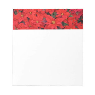 Rote Poinsettien I Weihnachtsflorales Foto Notizblock