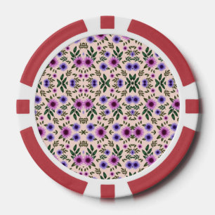 Rote Poker-Chip mit Blumenmuster Pokerchips