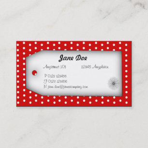 Rote Polka Dot Business Card Visitenkarte