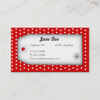 Rote Polka Dot Business Card Visitenkarte