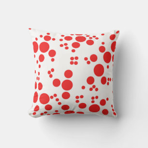 Rote Polka dots abstrakte Kunstwerfer Kissen