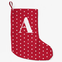 Rote Polka-Dots Kleiner Weihnachtsstrumpf