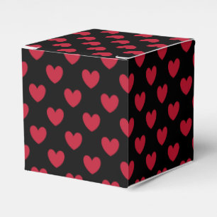 Rote Polka-Herzen auf schwarz Geschenkschachtel