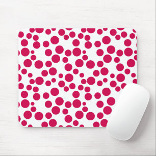 Rote Polka Punkte auf weißem Hintergrund Mousepad