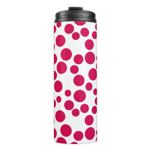 Rote Polka Punkte auf weißem Hintergrund Thermosbecher