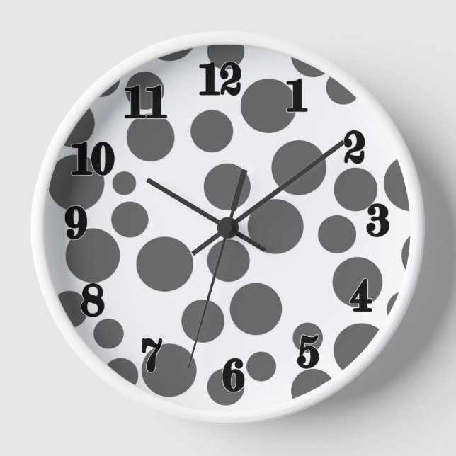 Rote Polka Punkte auf weißem Hintergrund Uhr (Vorderseite)