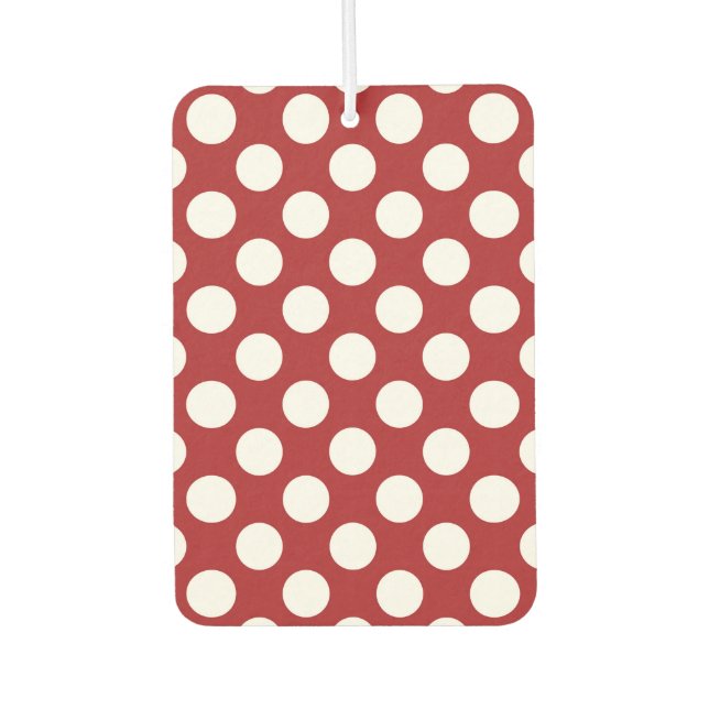 Rote Polka-Punkte, Polka-Dottern-Muster, Punkte, g Autolufterfrischer (Vorderseite)
