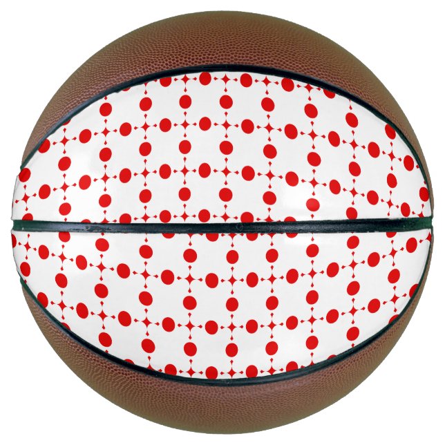 Rote Polka-Punkte, Polka-Dottern-Muster, Punkte, g Basketball (Vorderseite)