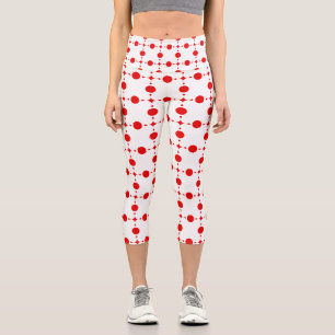 Rote Polka-Punkte, Polka-Dottern-Muster, Punkte, g Capri Leggings