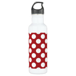 Rote Polka-Punkte, Polka-Dottern-Muster, Punkte, g Edelstahlflasche