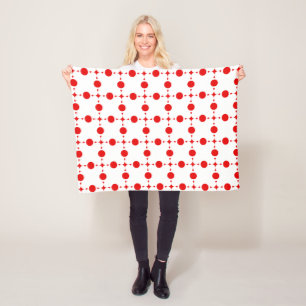Rote Polka-Punkte, Polka-Dottern-Muster, Punkte, g Fleecedecke