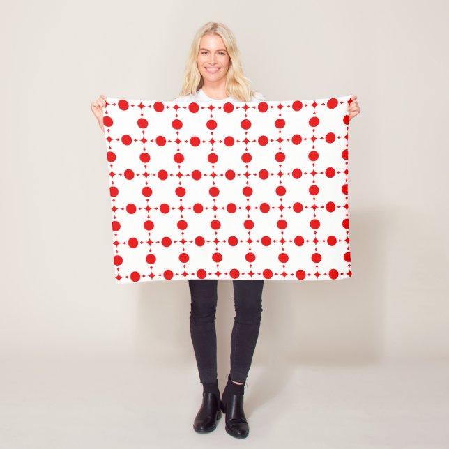 Rote Polka-Punkte, Polka-Dottern-Muster, Punkte, g Fleecedecke (Beispiel)
