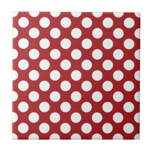 Rote Polka-Punkte, Polka-Dottern-Muster, Punkte, g Fliese