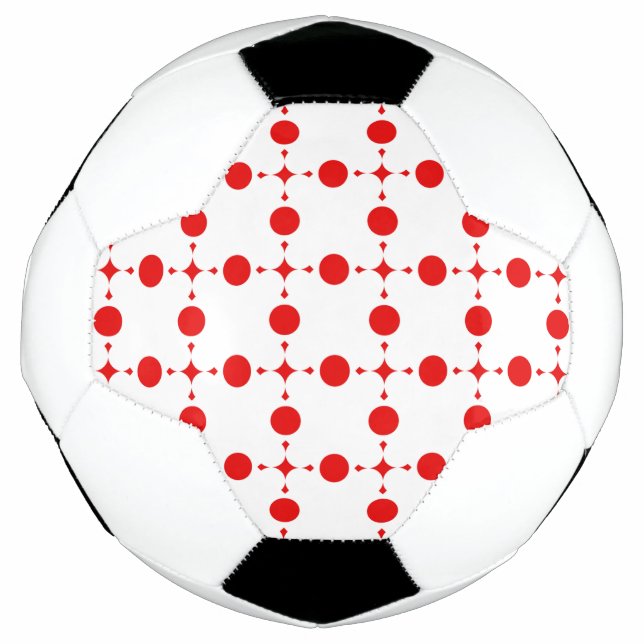 Rote Polka-Punkte, Polka-Dottern-Muster, Punkte, g Fußball (Vorderseite)