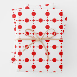 Rote Polka-Punkte, Polka-Dottern-Muster, Punkte, g Geschenkpapier Set