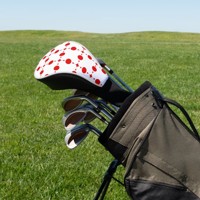 Rote Polka-Punkte, Polka-Dottern-Muster, Punkte, g Golf Headcover (In SItu)