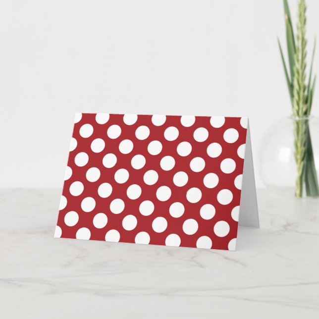 Rote Polka-Punkte, Polka-Dottern-Muster, Punkte, g Karte (Vorderseite)