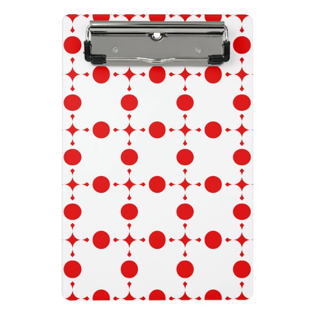 Rote Polka-Punkte, Polka-Dottern-Muster, Punkte, g Mini Klemmbrett (Vorderseite)