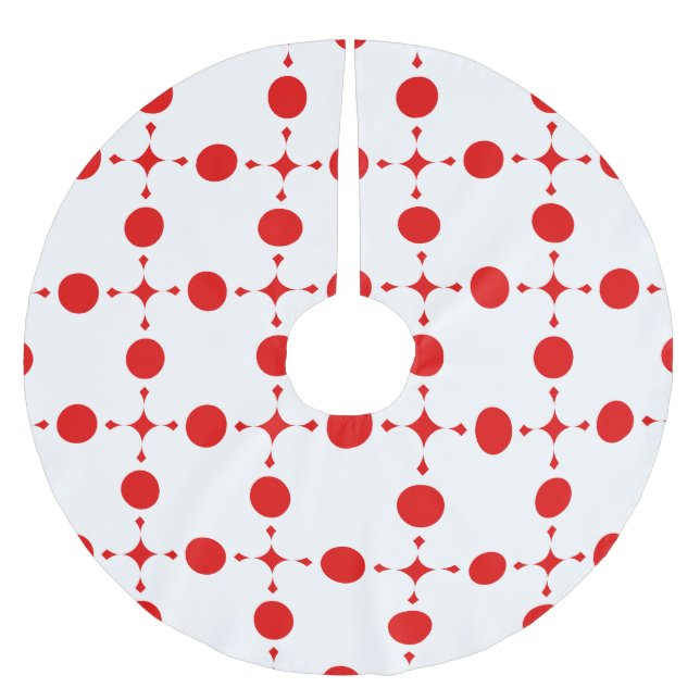 Rote Polka-Punkte, Polka-Dottern-Muster, Punkte, g Polyester Weihnachtsbaumdecke (Vorderseite)