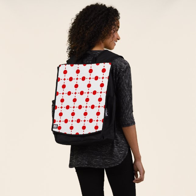 Rote Polka-Punkte, Polka-Dottern-Muster, Punkte, g Rucksack (Ausgewaschen)