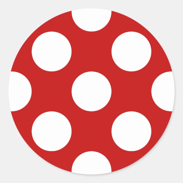 Rote Polka-Punkte, Polka-Dottern-Muster, Punkte, g Runder Aufkleber (Vorderseite)