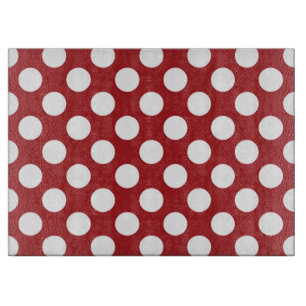 Rote Polka-Punkte, Polka-Dottern-Muster, Punkte, g Schneidebrett