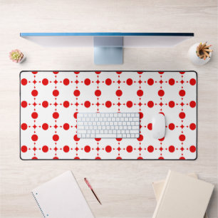 Rote Polka-Punkte, Polka-Dottern-Muster, Punkte, g Schreibtischunterlage