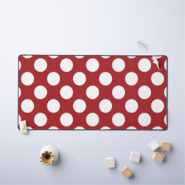 Rote Polka-Punkte, Polka-Dottern-Muster, Punkte, g Schreibtischunterlage