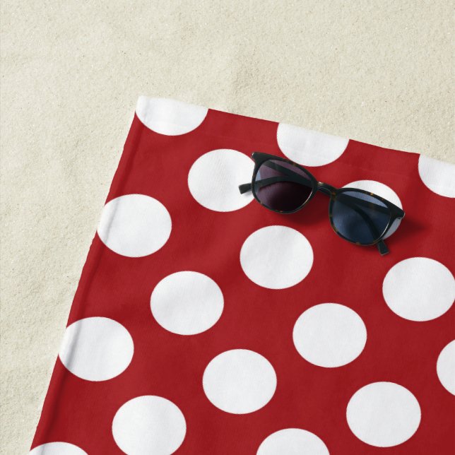 Rote Polka-Punkte, Polka-Dottern-Muster, Punkte, g Strandtuch (Beispiel)