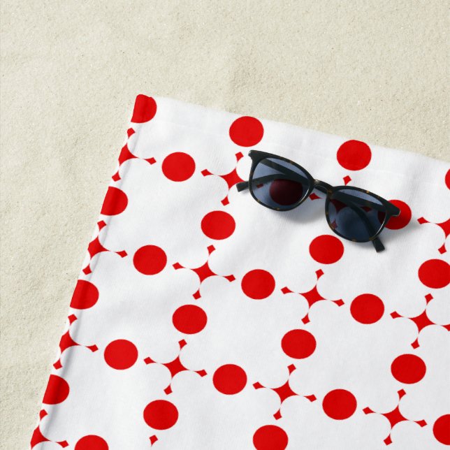 Rote Polka-Punkte, Polka-Dottern-Muster, Punkte, g Strandtuch (Beispiel)