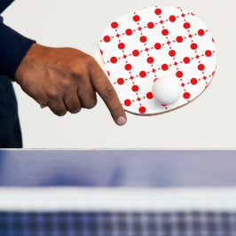 Rote Polka-Punkte, Polka-Dottern-Muster, Punkte, g Tischtennis Schläger