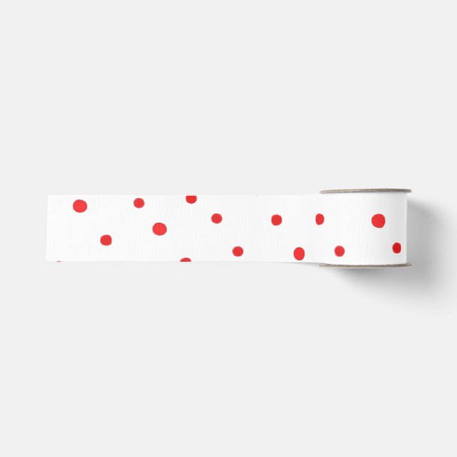 Rote Polka-Punkte Ripsband (Vorderseite)