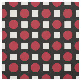 Rote Polka-Punkte und weiße Quadrate Stoff