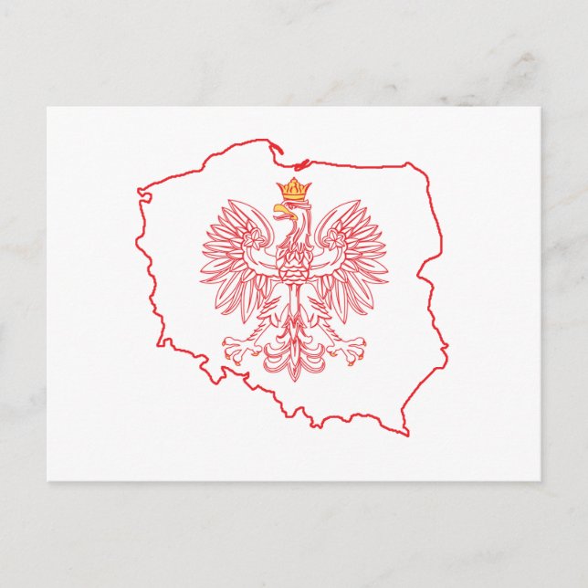 Rote Polnische Karte mit Adler (Vorderseite)