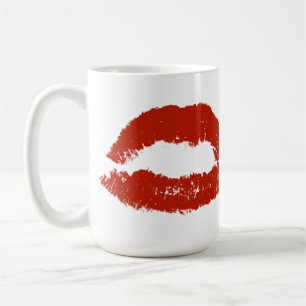 Rote Pop-Art-Lippen Kaffeetasse