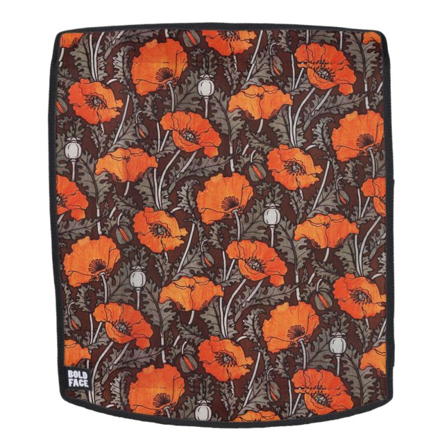 ROTE POPPIEN IN SCHWARZ-WEISSEM Mohnfeld Rucksack (Abnehmbare Front)