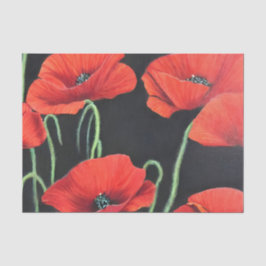 Rote Poppies Kunstmalerei Seidenpapier