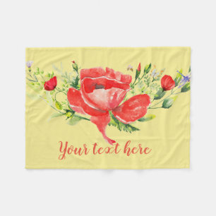 Rote Poppies Personalisiert Fleecedecke