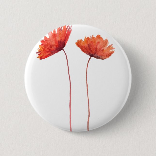 Rote Poppione Button (Vorderseite)